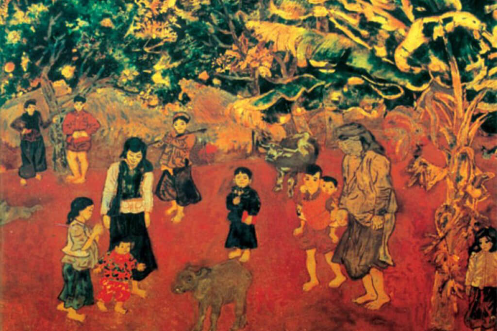 Con Nghé Quả Thực - Tranh Sơn Mài Nổi Tiếng Của Họa Sĩ Nguyễn Tư Nghiêm