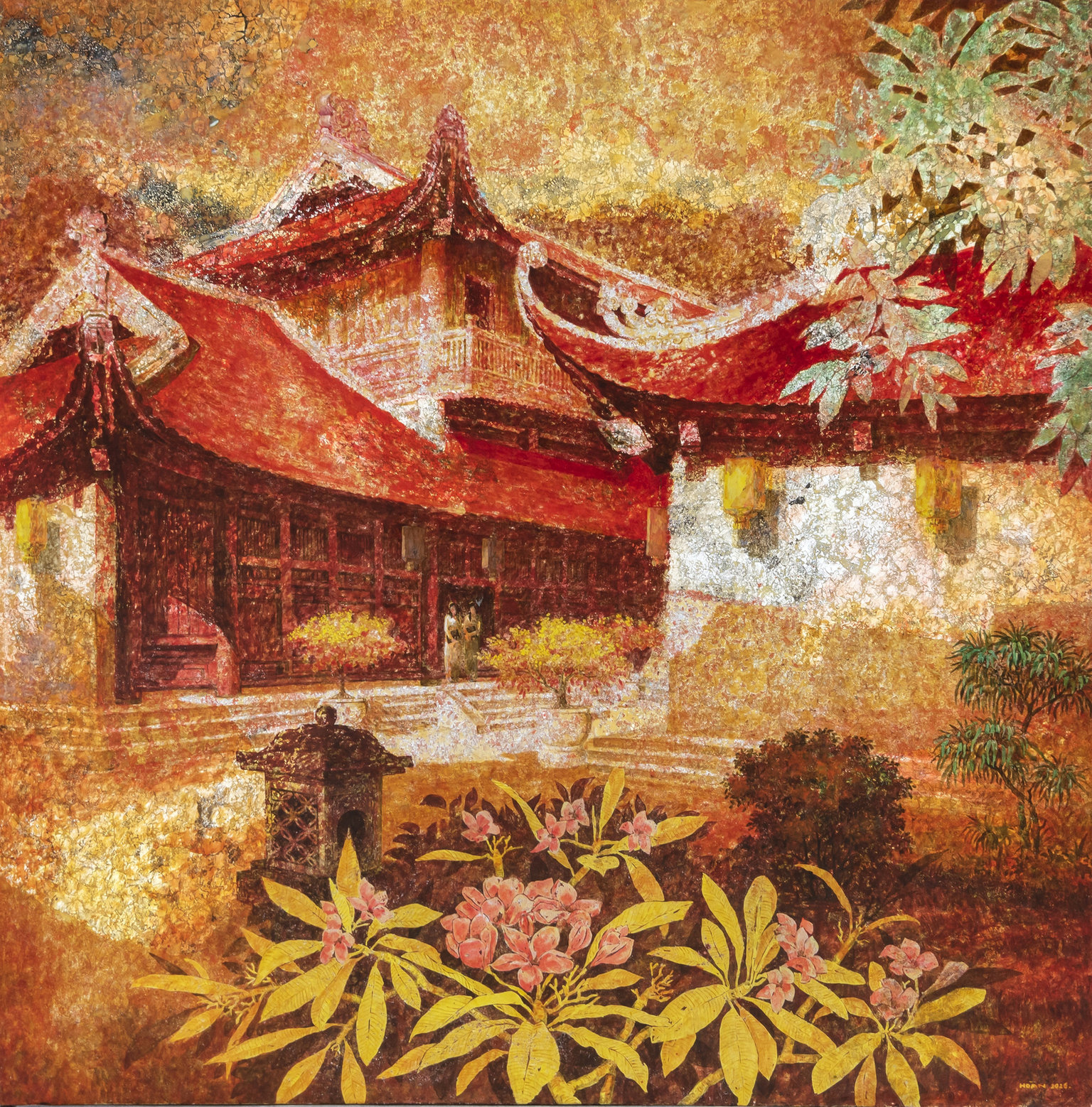 Hoa Nở Nơi Bảng Vàng - Tranh Sơn Mài Nghệ Thuật Của Họa Sĩ Hoàng Hoàn Hoa Nở Nơi Bảng Vàng - Tranh Sơn Mài Nghệ Thuật Của Họa Sĩ Hoàng Hoàn