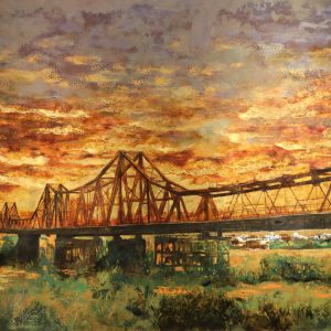 Cầu Long Biên - Tranh Sơn Mài của Họa Sĩ Trịnh Quế Anh