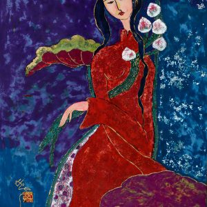 Liên - Tranh sơn mài hoạ sen hoạ sĩ Nguyễn Sỹ Hiếu