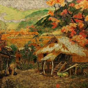 Mai Châu Mùa Vàng - Tranh Sơn Mài Đẹp Của Hoạ Sĩ Lê Khánh Hiếu