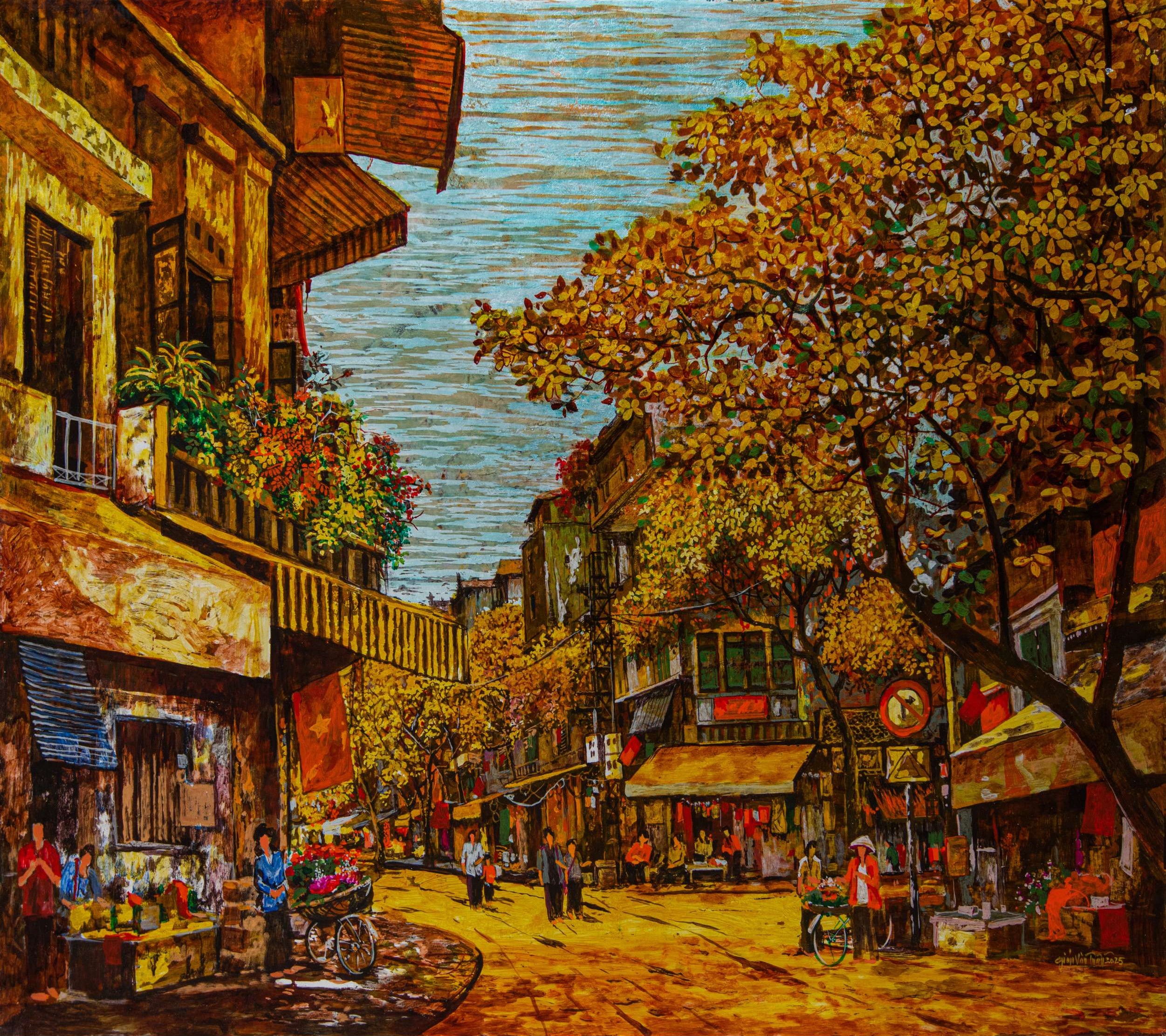 Ngã Tư Phố Cổ - Tranh Sơn Mài của Họa Sĩ Giáp Văn Tuấn Ngã Tư Phố Cổ - Tranh Sơn Mài của Họa Sĩ Giáp Văn Tuấn