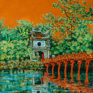 Ngọc Sơn Linh Tự - Tranh Sơn Mài của Họa Sĩ Nguyễn Văn Nghĩa