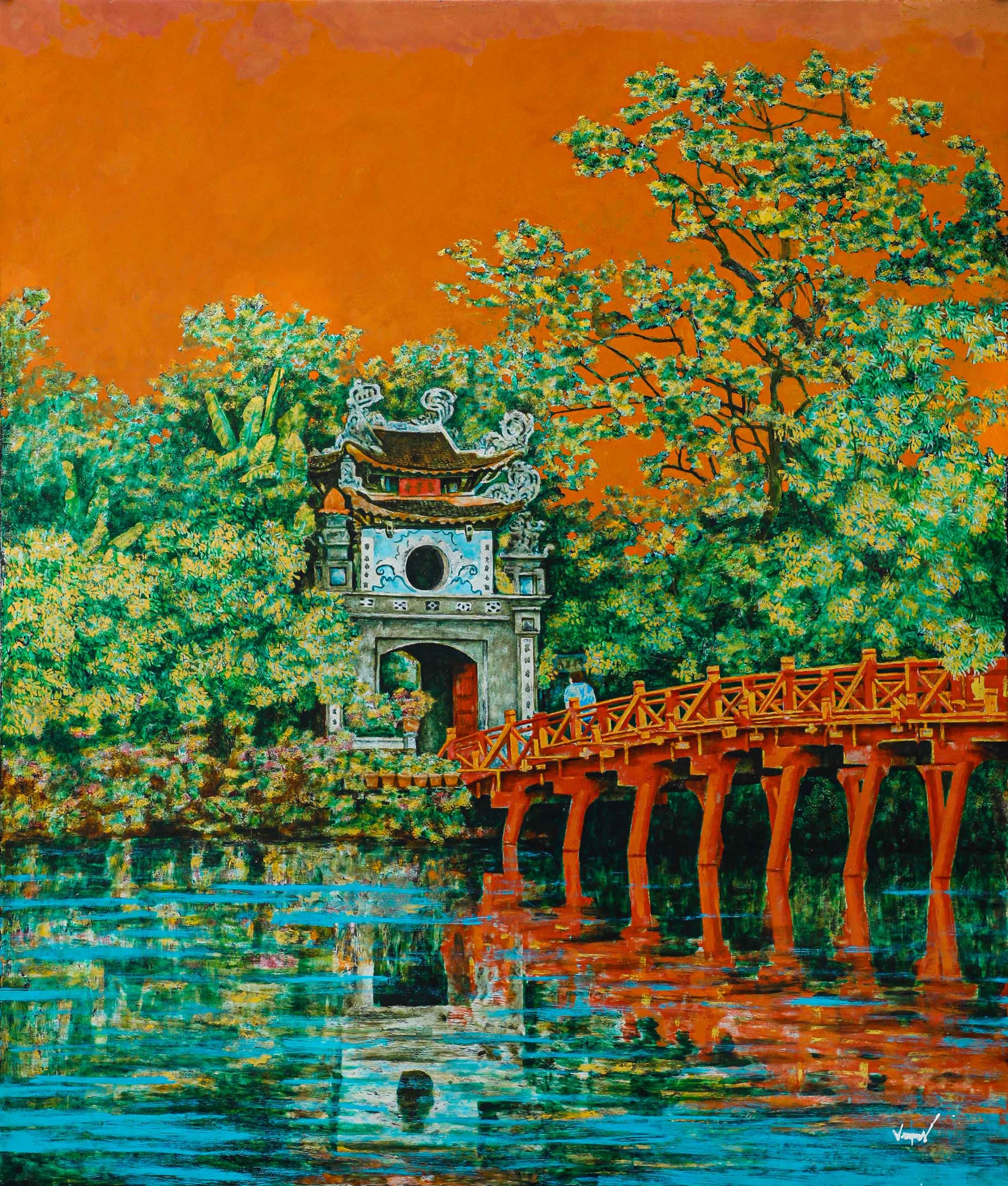 Ngọc Sơn Linh Tự - Tranh Sơn Mài của Họa Sĩ Nguyễn Văn Nghĩa Ngọc Sơn Linh Tự - Tranh Sơn Mài của Họa Sĩ Nguyễn Văn Nghĩa