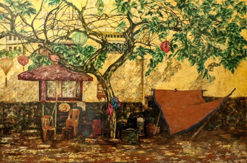 Quán Cóc - Tranh Sơn Mài Của Họa Sĩ Nguyễn Văn Nghĩa