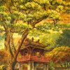 Sắc Thu Khuê Văn Các - Tranh Sơn Mài Nghệ Thuật Của Họa Sĩ Nguyễn Bách Triệu
