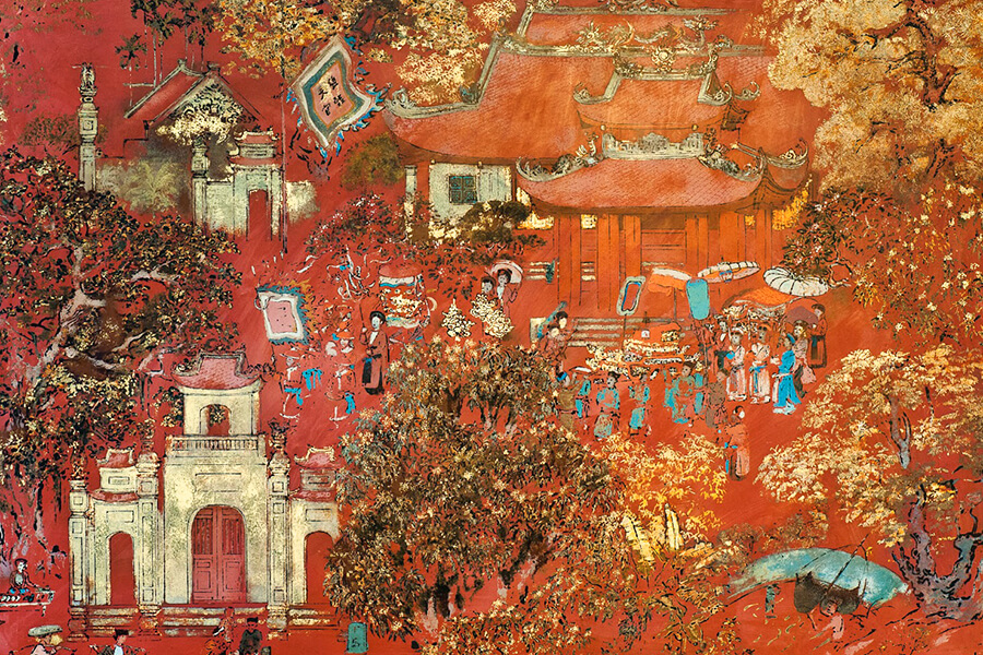 Tác phẩm tranh sơn mài Đỉnh Cao của Nguyễn Gia Trí