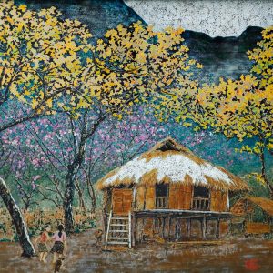 Thung Mơ - Tranh Sơn Mài Đẹp Của Hoạ Sĩ Lê Khánh Hiếu