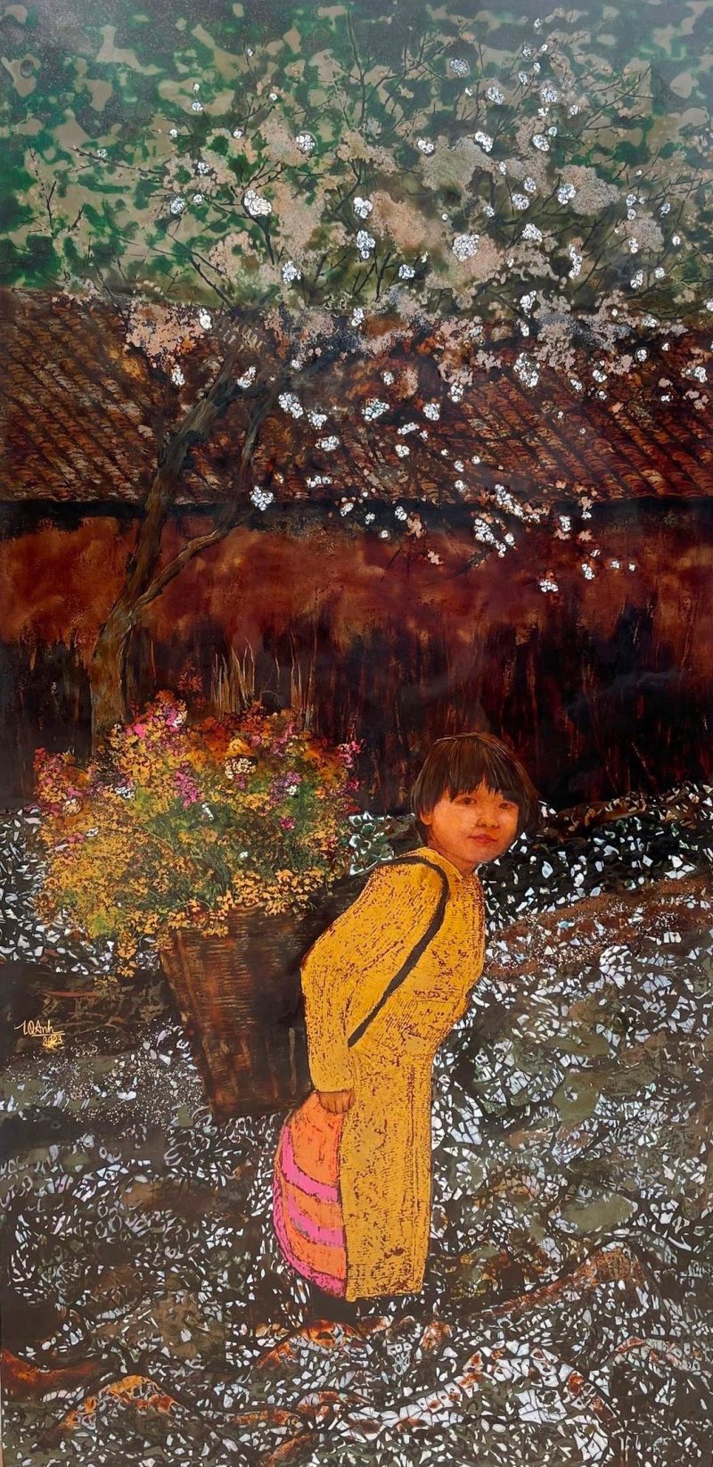 Xuân Thương - Tranh Sơn Mài của Họa Sĩ Trịnh Quế Anh