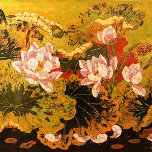 Sen II - Tranh Sơn Mài Hoa Sen Của Họa Sĩ Trần Thiệu Nam