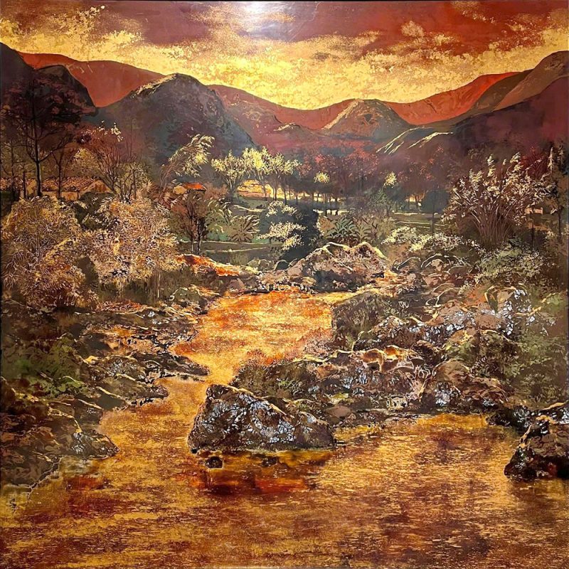 Suối Du Già - Tranh Sơn Mài của Họa Sĩ Trịnh Quế Anh