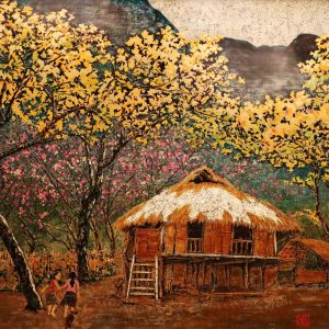 Thung Mơ - Tranh Sơn Mài Đẹp Của Hoạ Sĩ Lê Khánh Hiếu