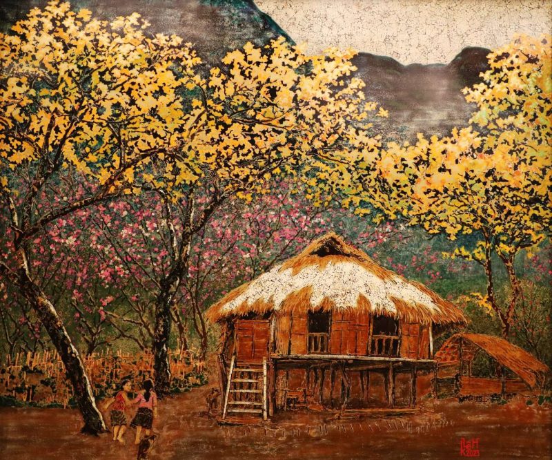 Thung Mơ - Tranh Sơn Mài Đẹp Của Hoạ Sĩ Lê Khánh Hiếu